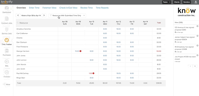 how to subtract lunch hours from employee time knowify lunch tracker