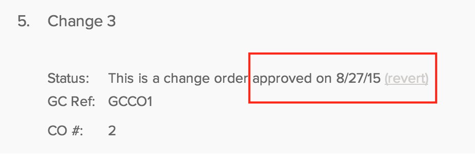 Undo errors when dealing with change orders