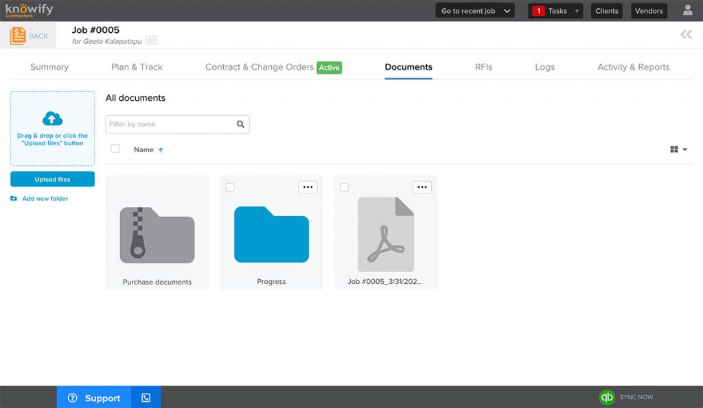 Screenshot of folder structure | Document management | Knowify