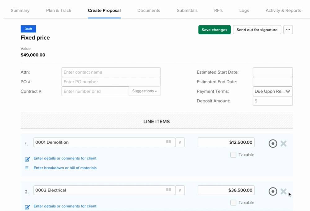 Enhanced Contract & Change orders header | Release 3.21 | Knowify
