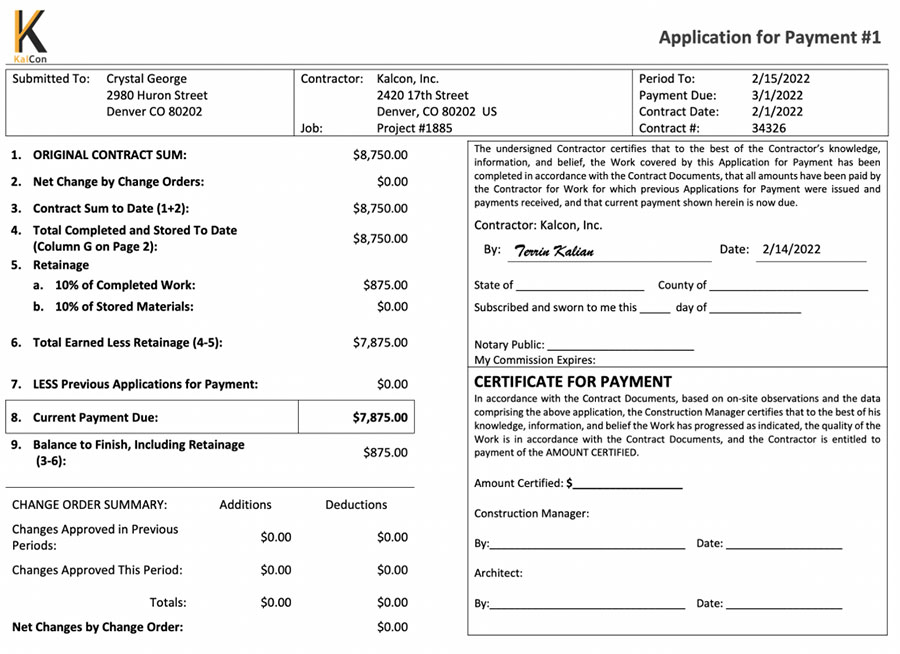 How to fill out an AIA payment application