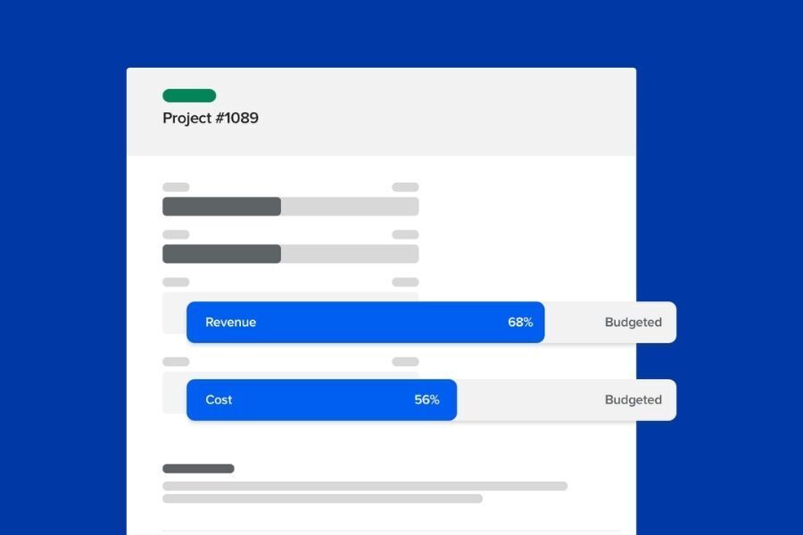 Abstraction of progress bars for revenue and cost when checking budgets vs. actuals | construction work in progress | Knowify