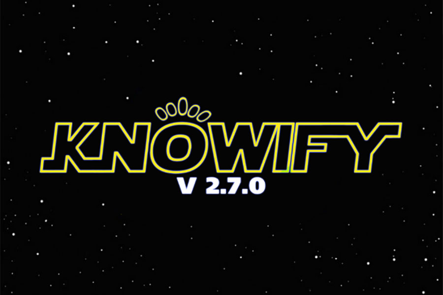 Creative visual with the Knowify logo in Star Wars format | Release v.2.7.0 | Knowify
