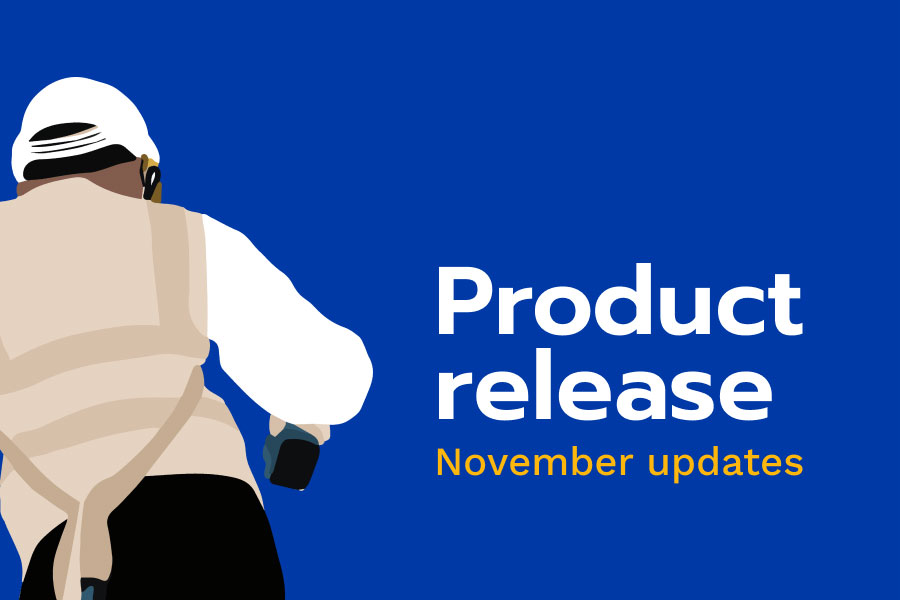 Contractor illustration to announce our latest product release | November updates | Knowify