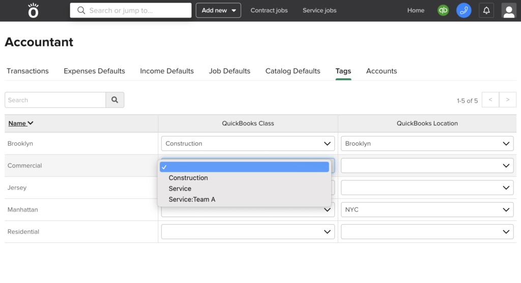 A new way to map Knowify tags with QuickBooks classes and locations | December updates | Knowify