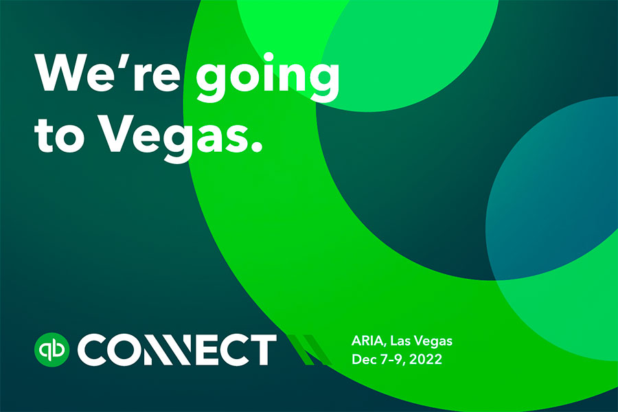 Visual from Intuit to announce QBConnect 2022 with the message: "We're going to Vegas" | Knowify