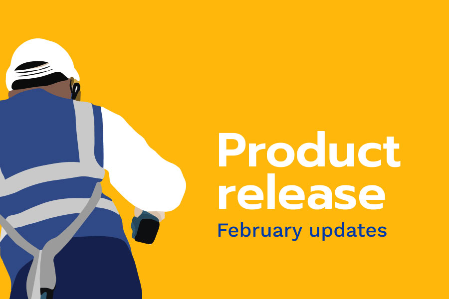 Contractor illustration to announce our latest product release | February updates | Knowify