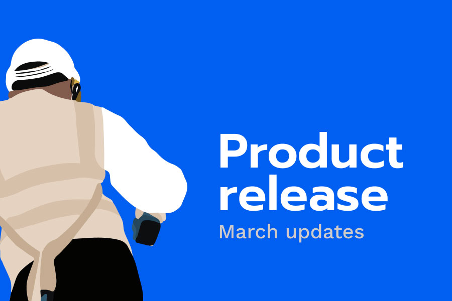 Contractor illustration to announce our latest product release | March updates | Knowify
