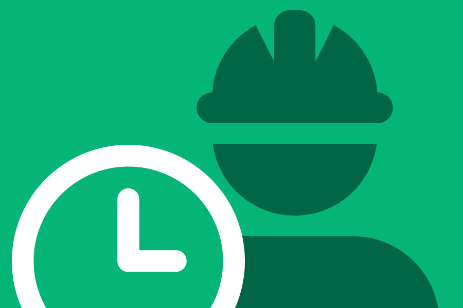 Creative visual using a contractor and clock iconography | How to change a timesheet entry in QuickBooks | Knowify