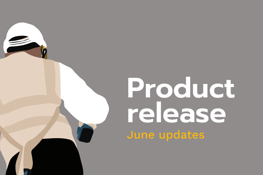 Contractor illustration to announce our latest product release | June updates | Knowify