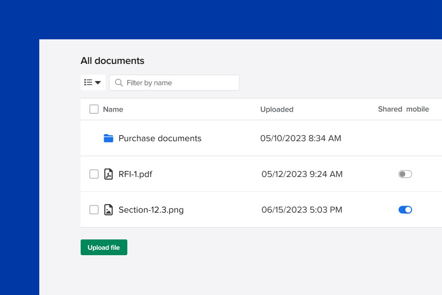 Abstraction of our documents section | Construction document management | Knowify