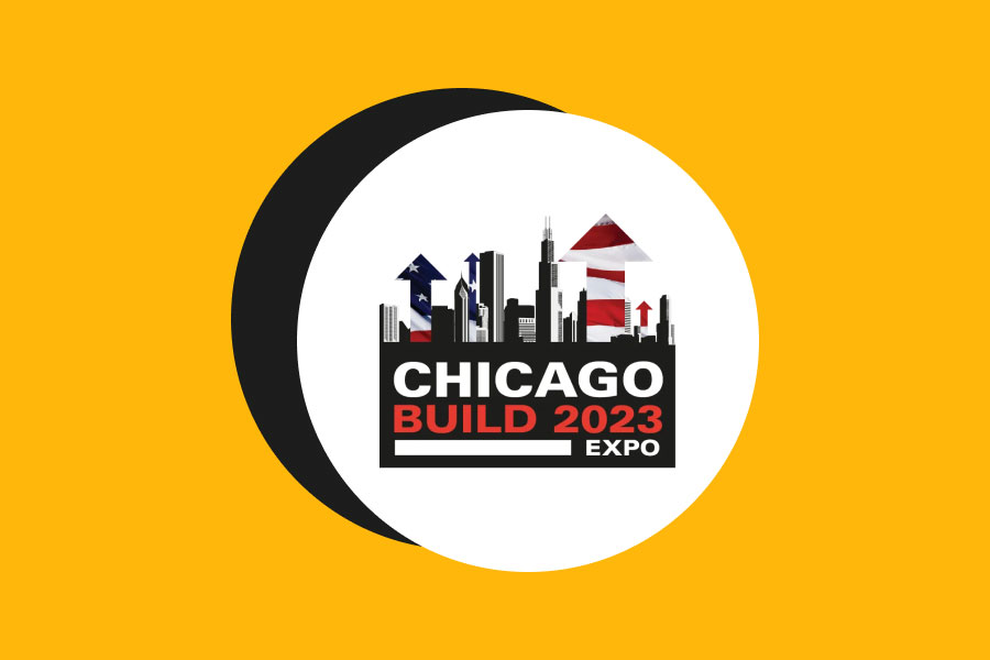 Visual using the Chicago Build logo to announce our attendance to the Chicago Build 2023 Expo | Events | Knowify