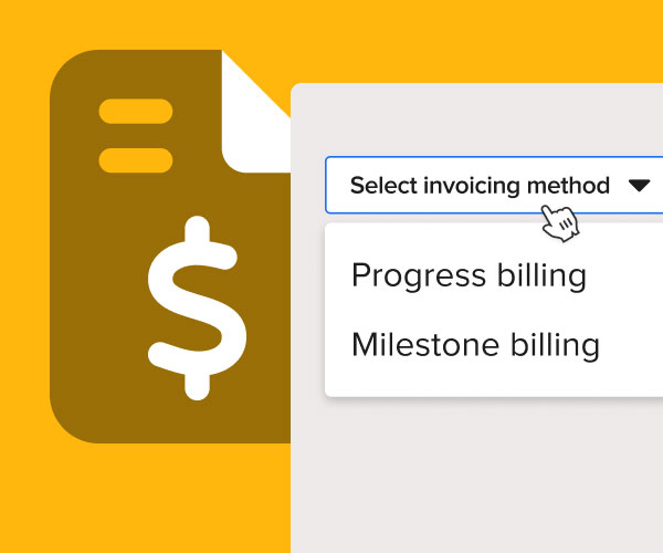 Abstraction of a selection between progress and milestone billing | Construction accounting guide | Knowify
