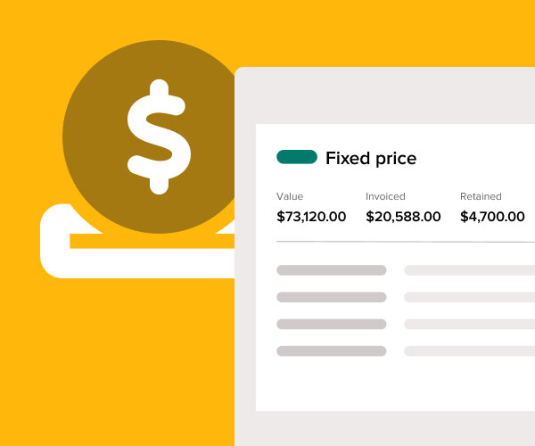 Abstraction of Plan & Track displaying contract value, invoiced, and retained | Construction accounting guide | Knowify