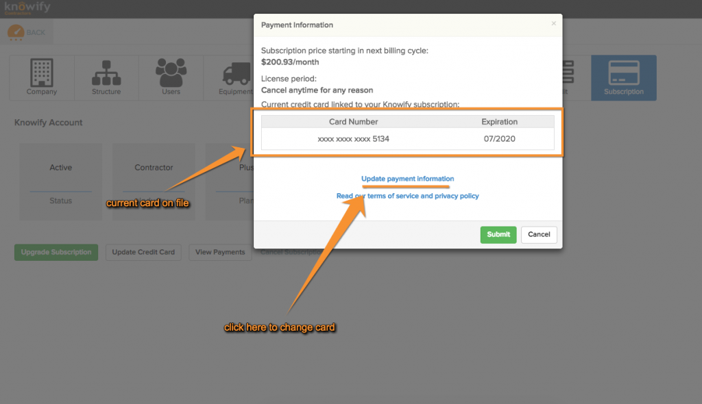 Updating Your Knowify Billing Information Knowify