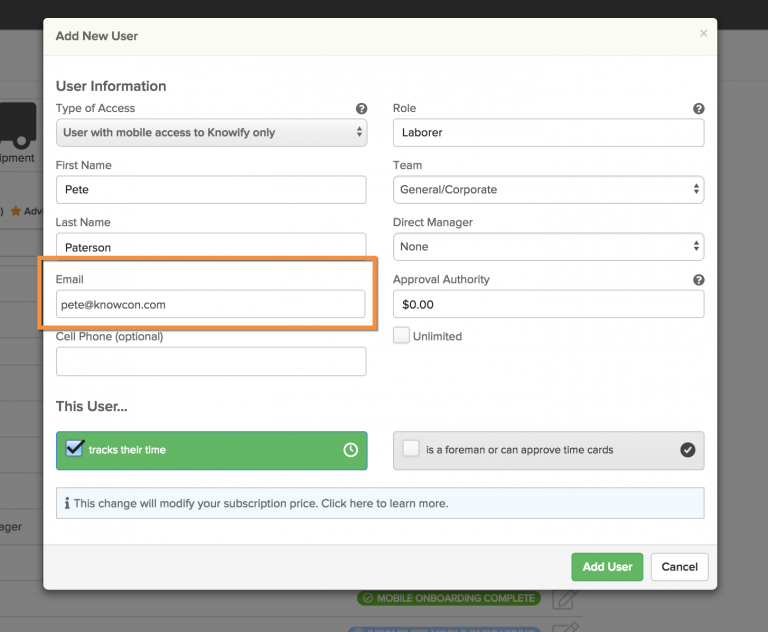 Adding Knowify Users Without Email Addresses Knowify