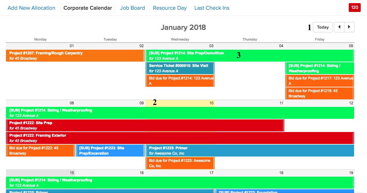 Corporate Calendar View Knowify