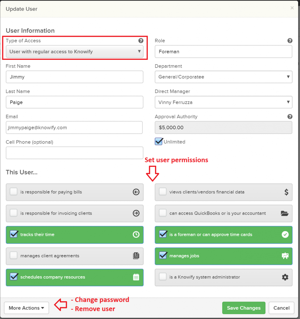 How to edit user permissions – Knowify